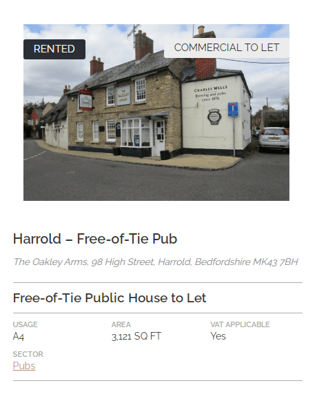 COMPLETED LEASE - The Oakley Arms, 98 High Street, Harrold, Bedfordshire,  MK43 7BH | Blue Alpine